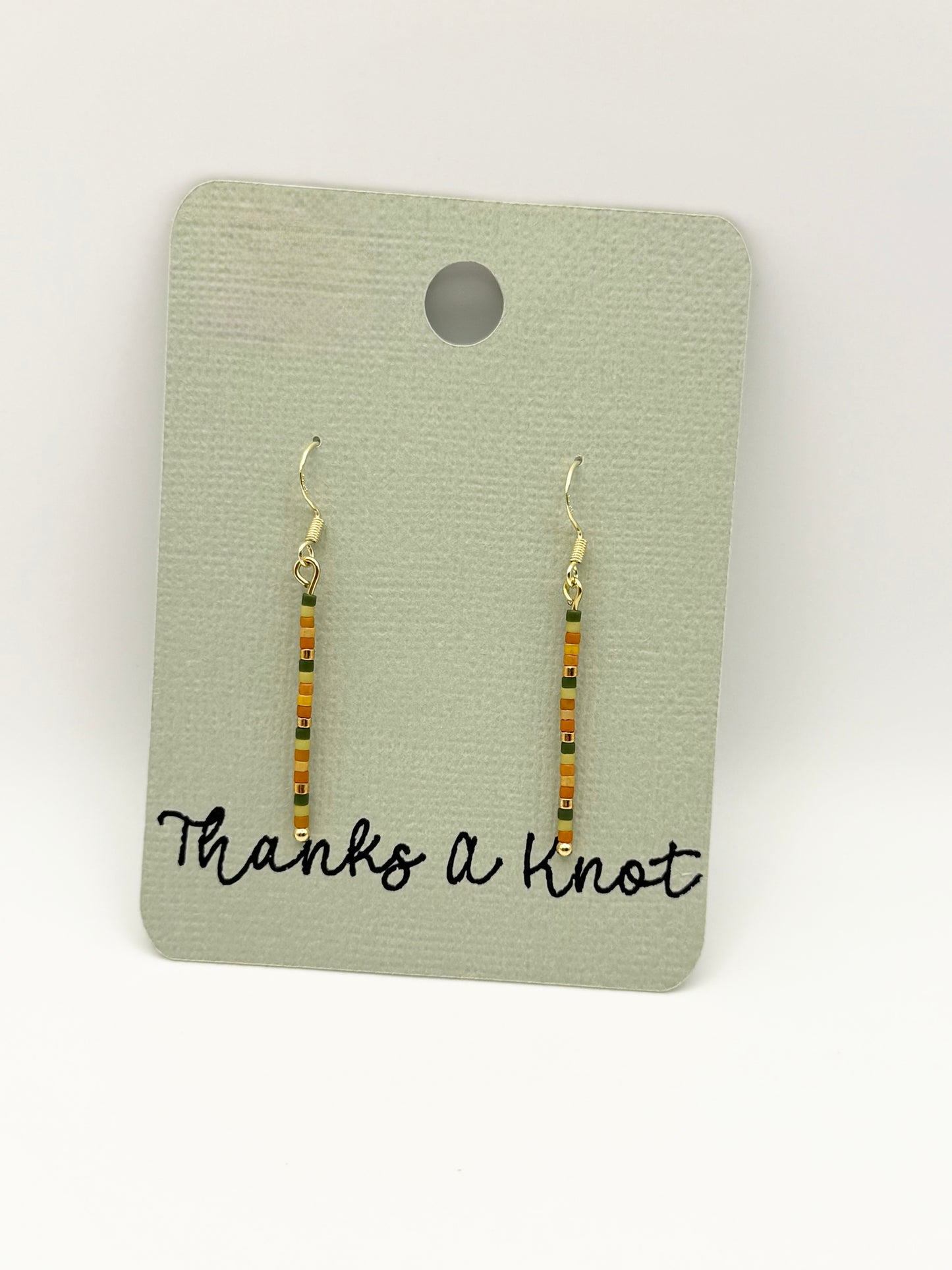 Delicate beaded dangle drop earrings