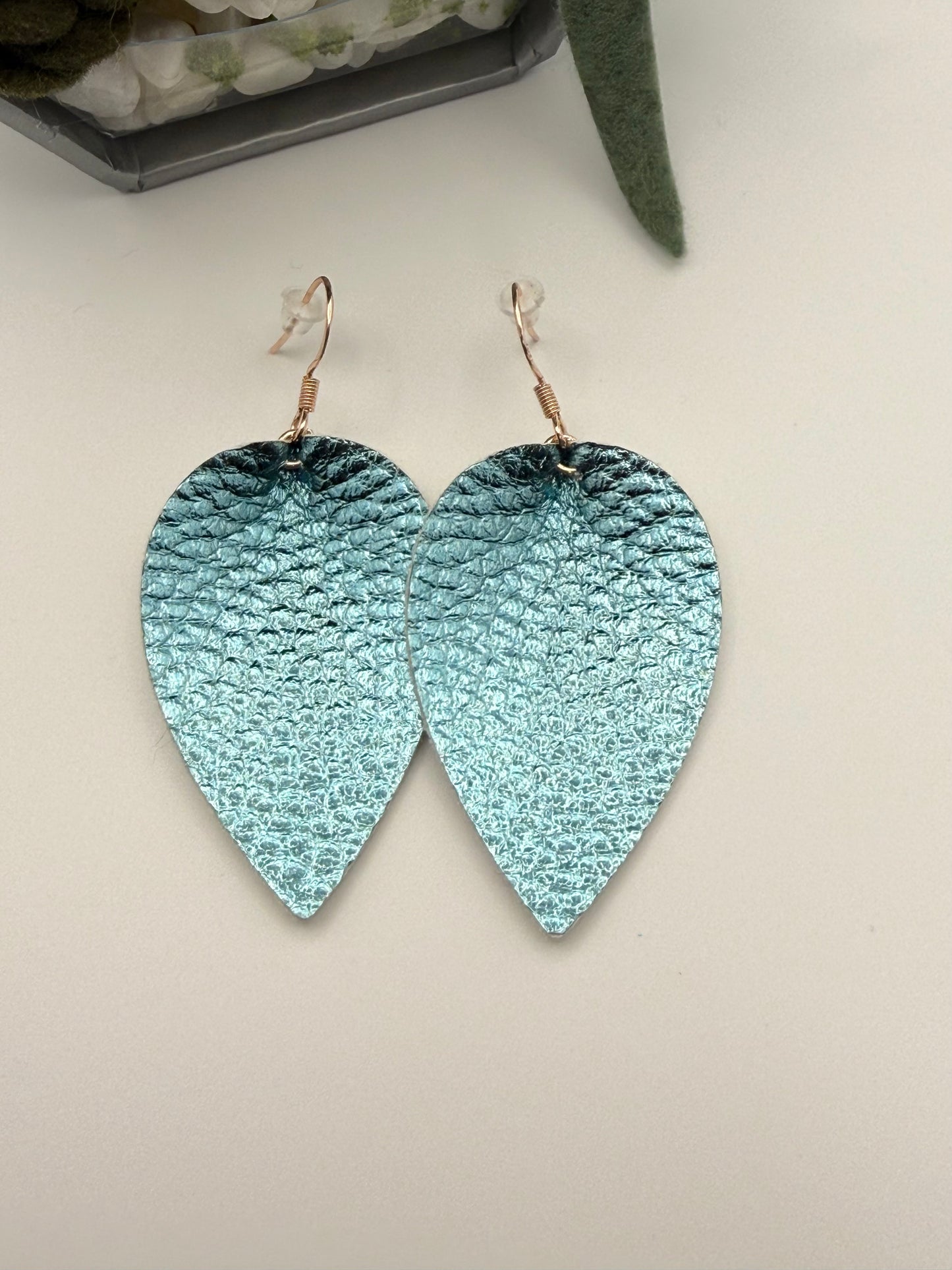 Faux Leather Petal Earrings | Lightweight Handmade Everyday Jewelry
