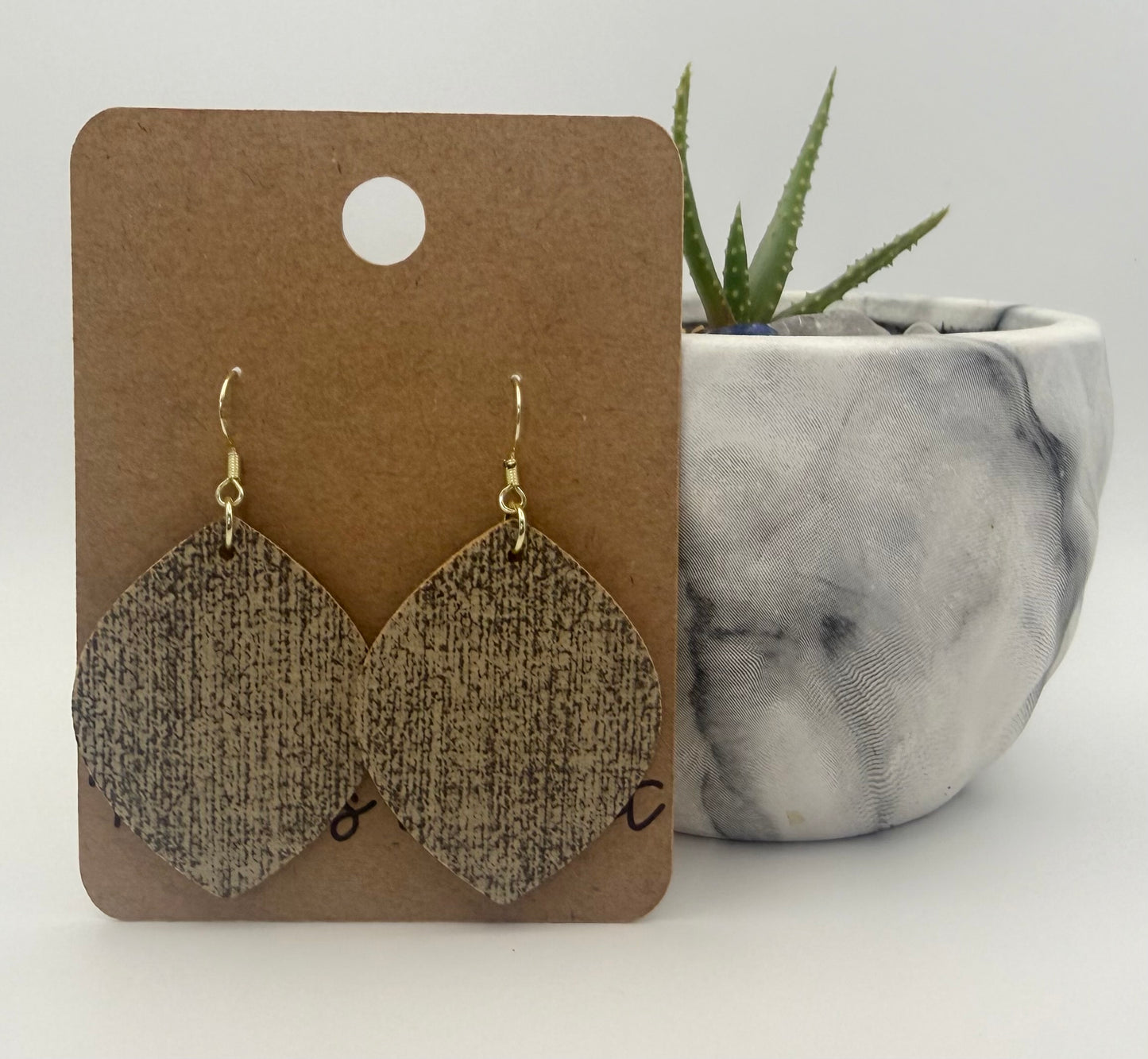 Textured Faux Leather Earrings | Lightweight Handmade Everyday Jewelry