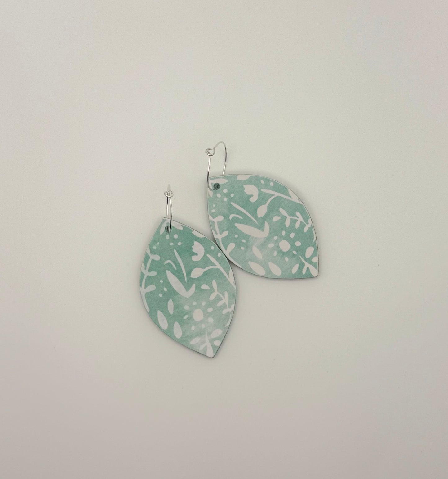 Wood and paper decoupage earrings