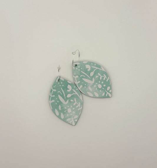 Wood and paper decoupage earrings