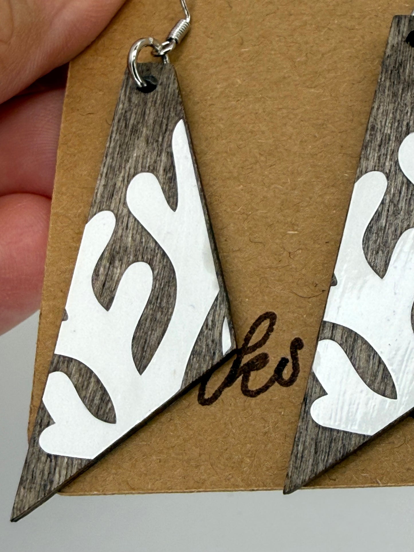 Almost Perfect – Driftwood Gray Coral Wood Earrings