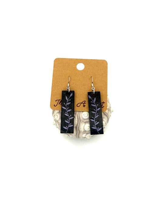 Almost Perfect – Purple Shimmer Botanical Bar Earrings