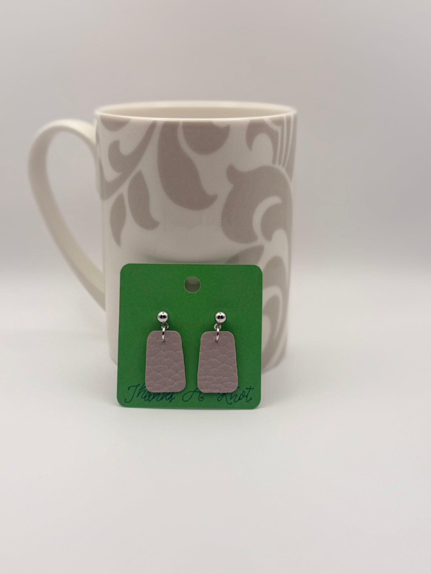 Faux leather stud drop earrings