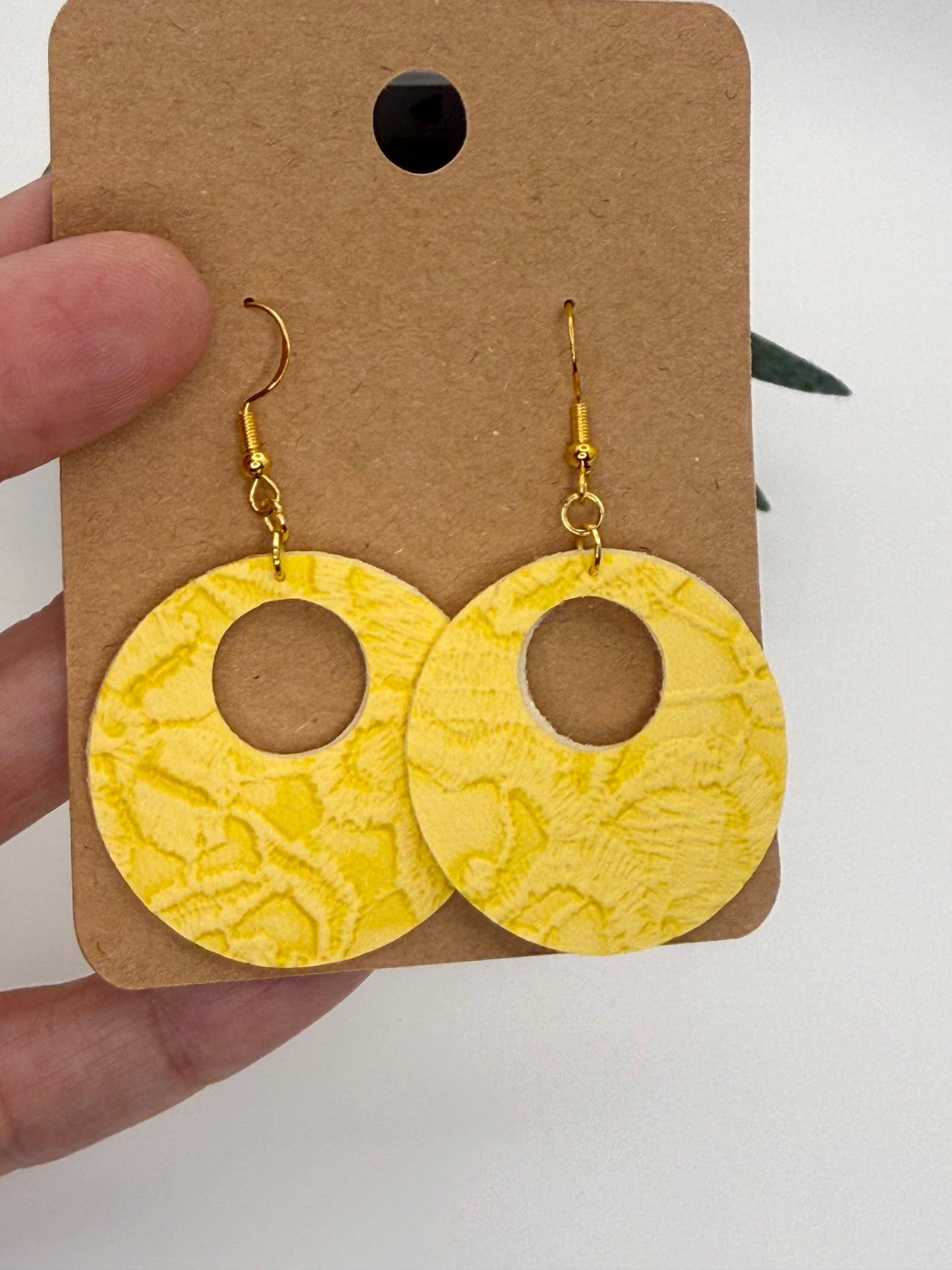 Modern Faux Leather Earrings | Bright Handmade Statement Jewelry