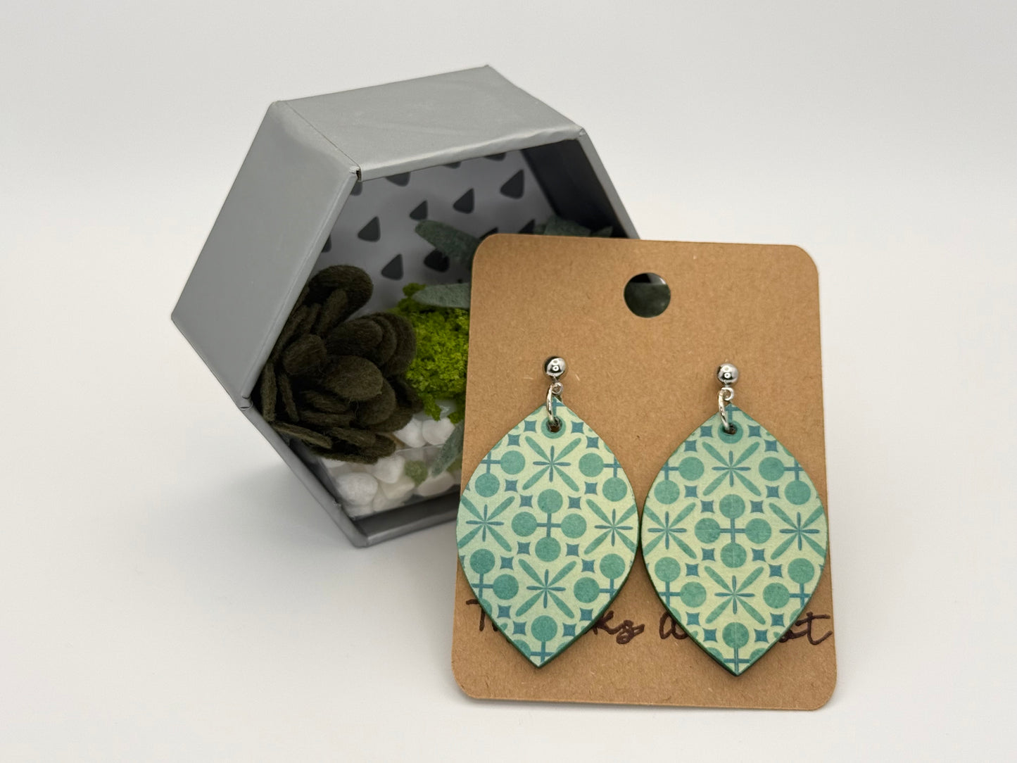 Modern Decoupage Earrings | Handmade Retro-Inspired Statement Jewelry
