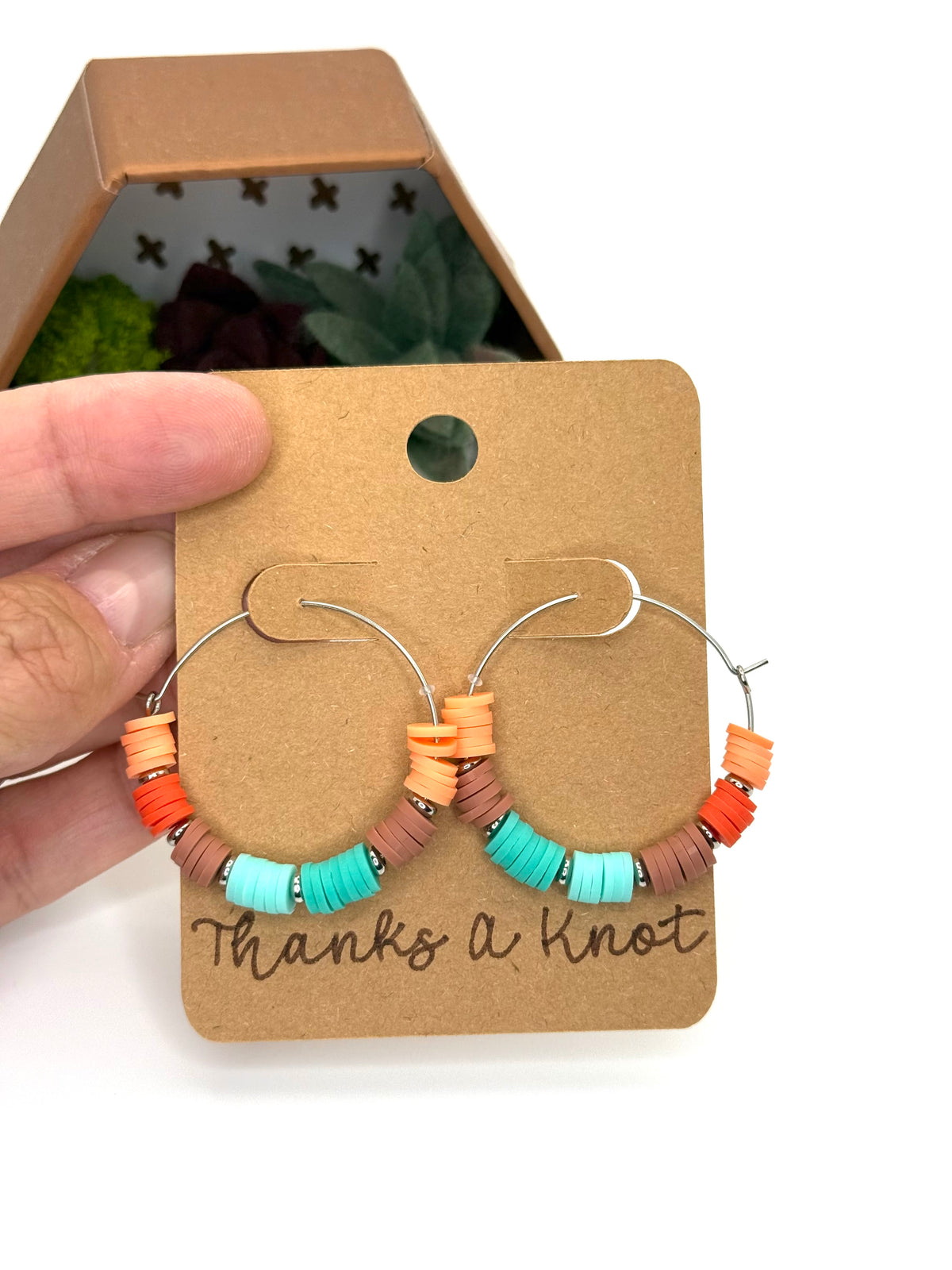 Desert Oasis Heishi Hoop Earrings | 35mm Stainless Steel