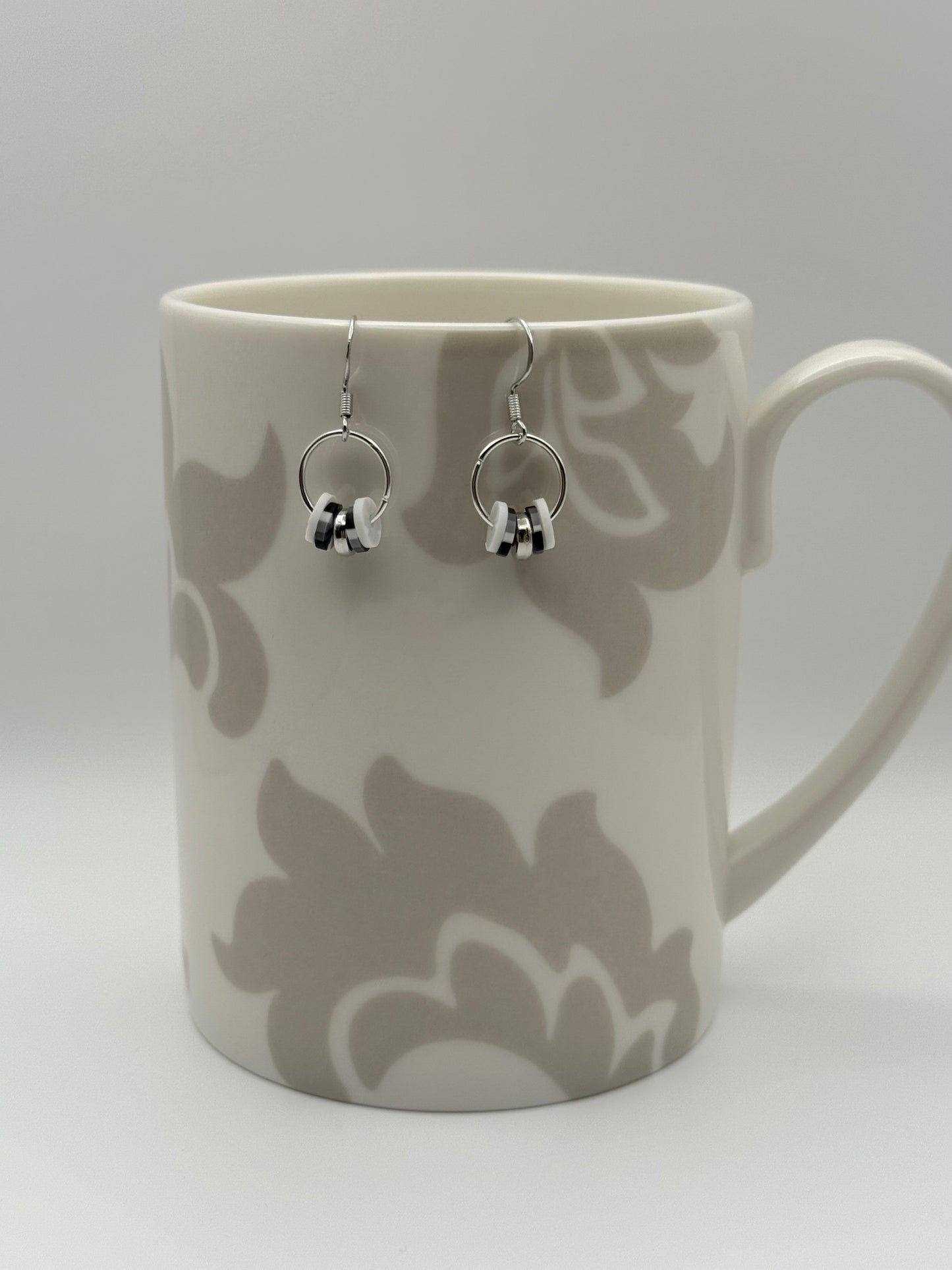 Delicate Heishi bead drop earrings