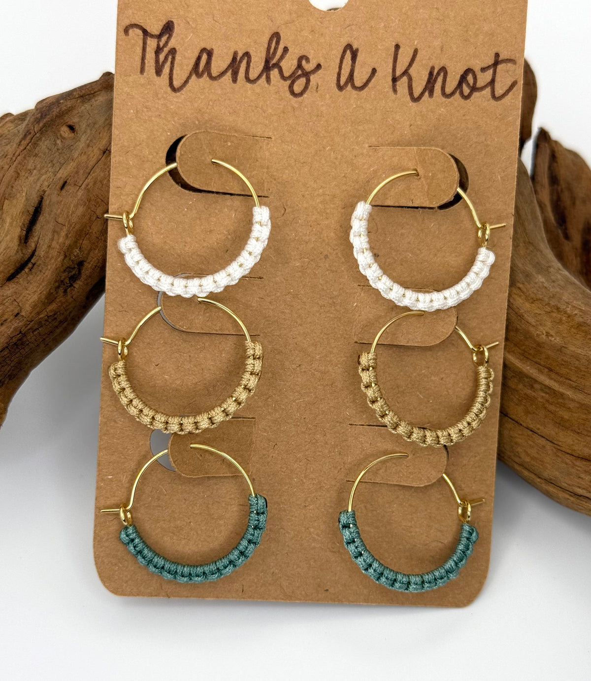 Coastal Mini Macrame-Style Hoops | 3-Pair Earring Set