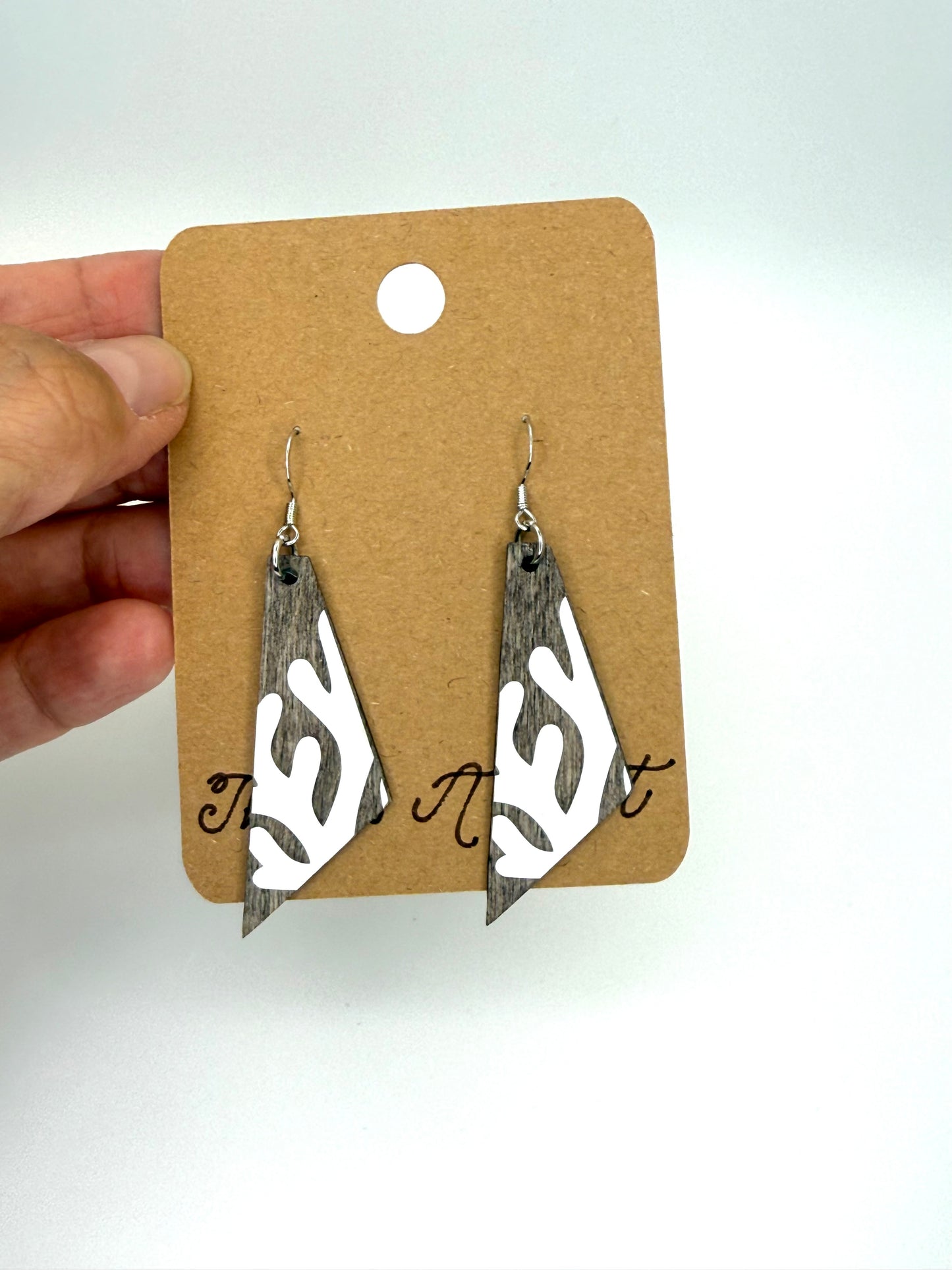 Almost Perfect – Driftwood Gray Coral Wood Earrings