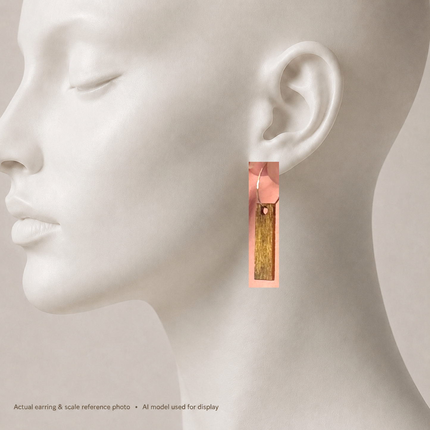 Two-Sided Stained Wood Hoop Earrings | Mahogany & Ochre Dangles