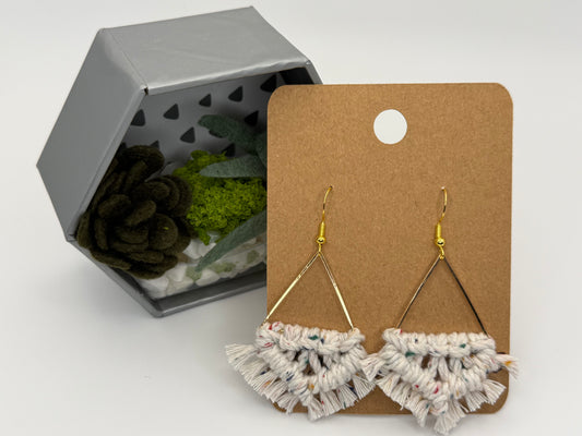 Handmade Macrame Triangle Earrings | Boho Statement Jewelry