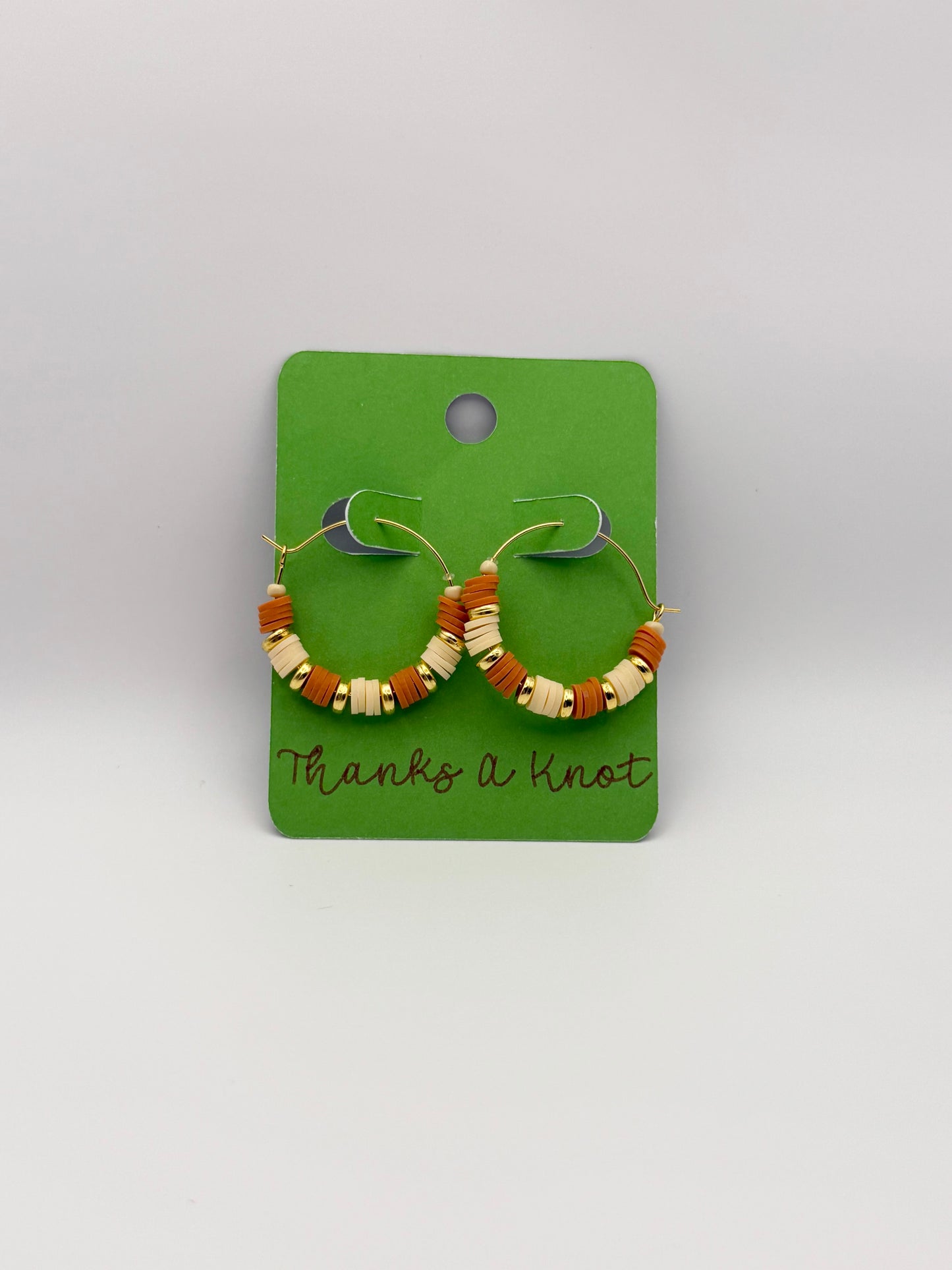 “Golden Hour” heishi bead hoop earrings