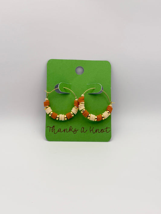 “Golden Hour” heishi bead hoop earrings