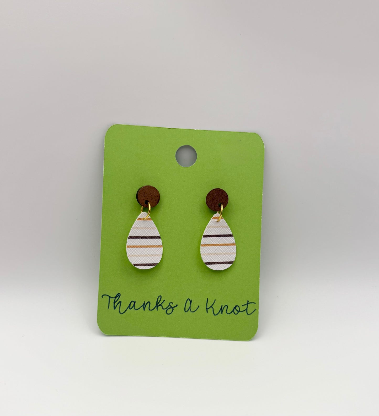 Faux leather stud dangle earrings