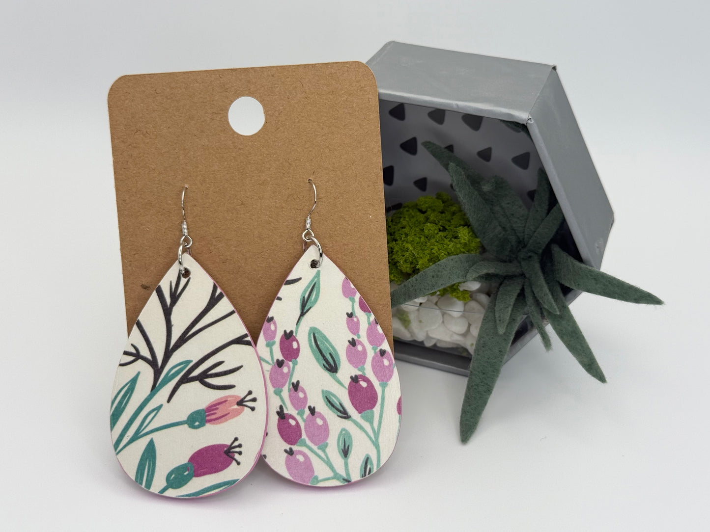 Wildflower Botanical Earrings | Double Sided Floral Teardrop Earrings