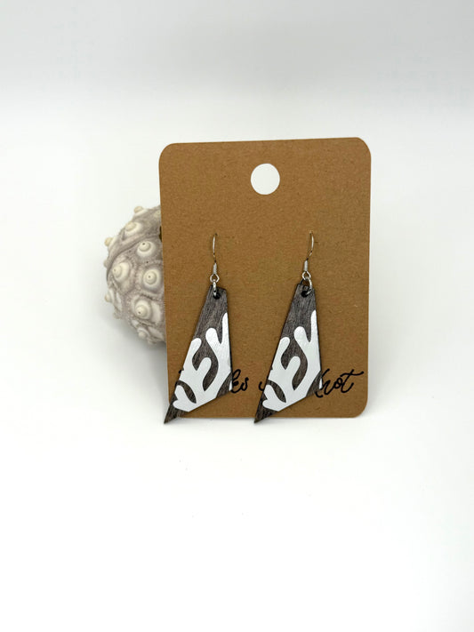 Almost Perfect – Driftwood Gray Coral Wood Earrings