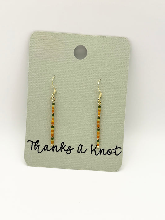 Delicate beaded dangle drop earrings