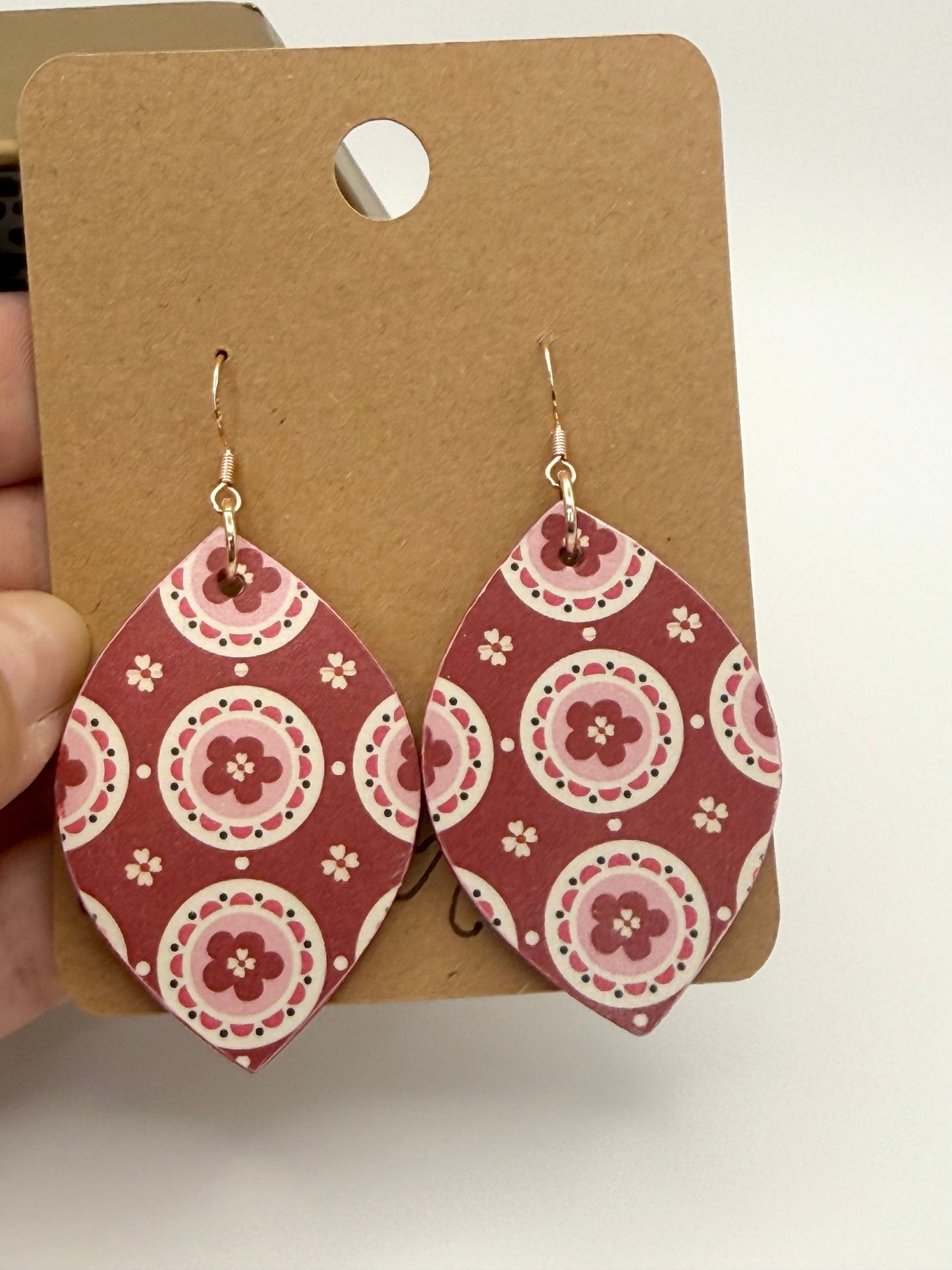 Retro Floral Wood Earrings | Vintage Inspired Statement Earrings