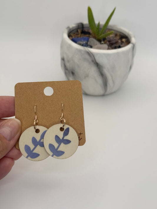 Handmade Botanical Wood Earrings | Minimalist Floral Statement Earrings