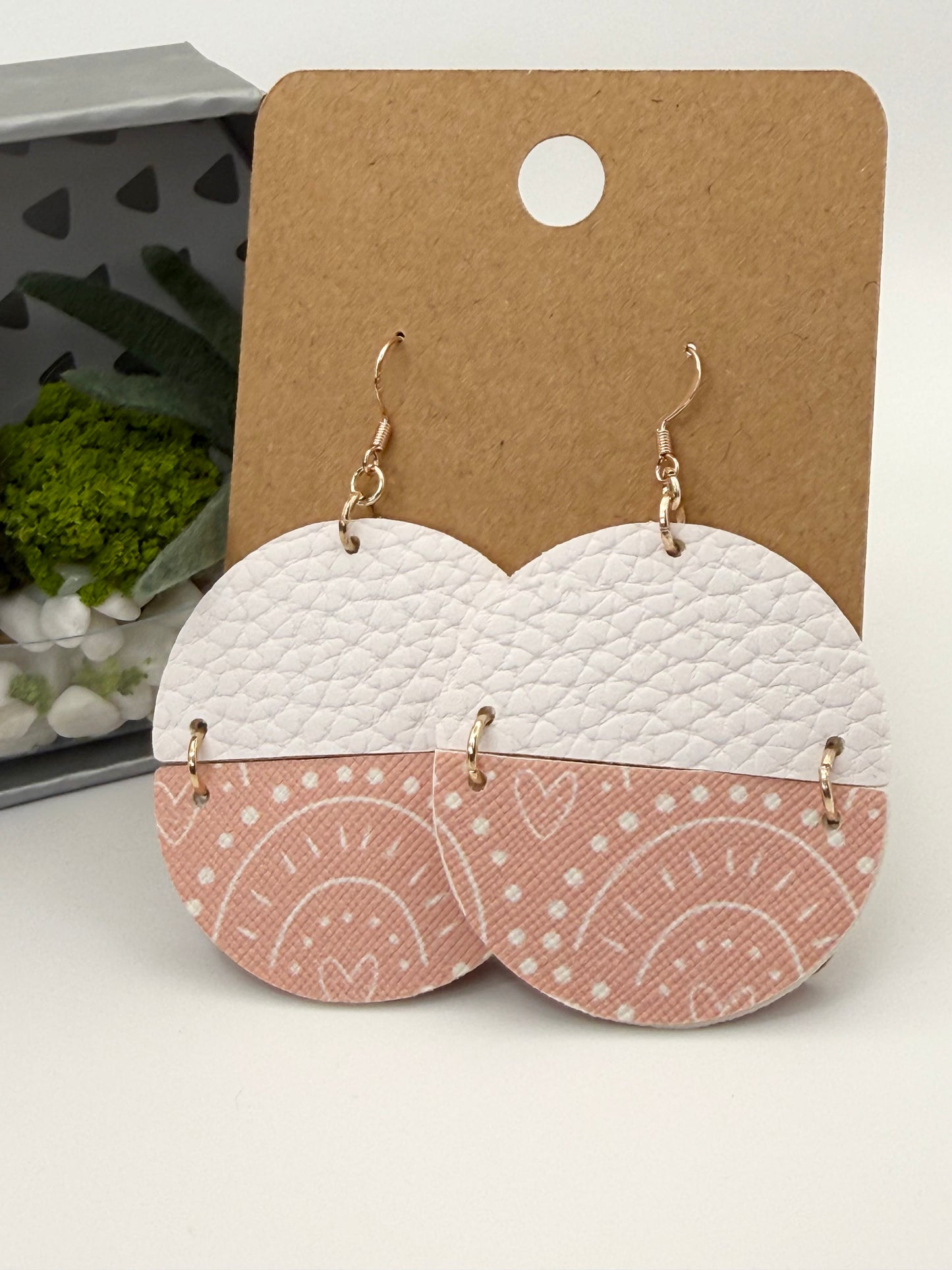 Last Chance Faux Leather Statement Earrings | Blush Split Circle Earrings