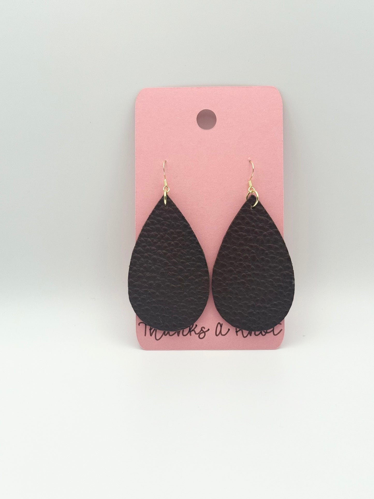 Faux leather drop earrings