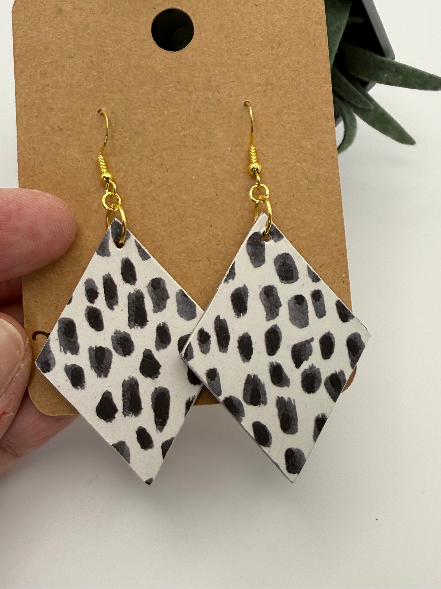 Modern Decoupage Earrings | Handmade Geometric Statement Jewelry