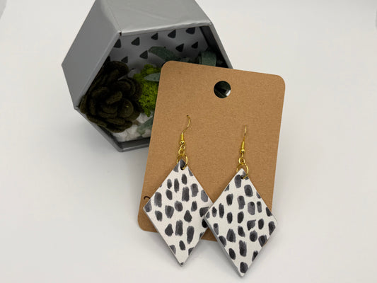 Modern Decoupage Earrings | Handmade Geometric Statement Jewelry