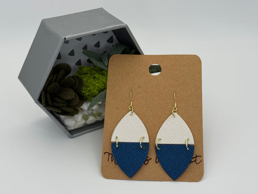 Split Style Faux Leather Earrings | Handmade Color Block Statement Earrings