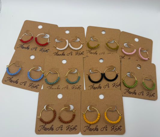 Mini Macramé Hoop Earrings | Handmade Everyday Hoop Earrings