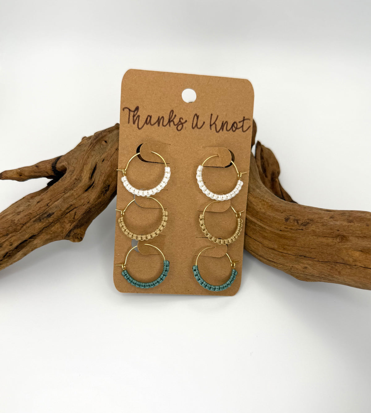 Coastal Mini Macrame-Style Hoops | 3-Pair Earring Set