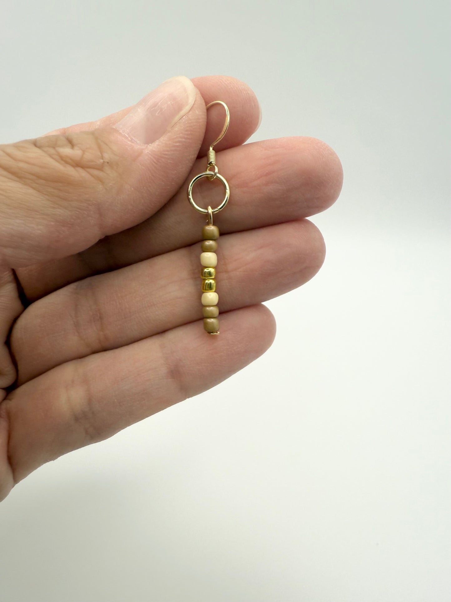 “Cappuccino” beaded dangle earrings