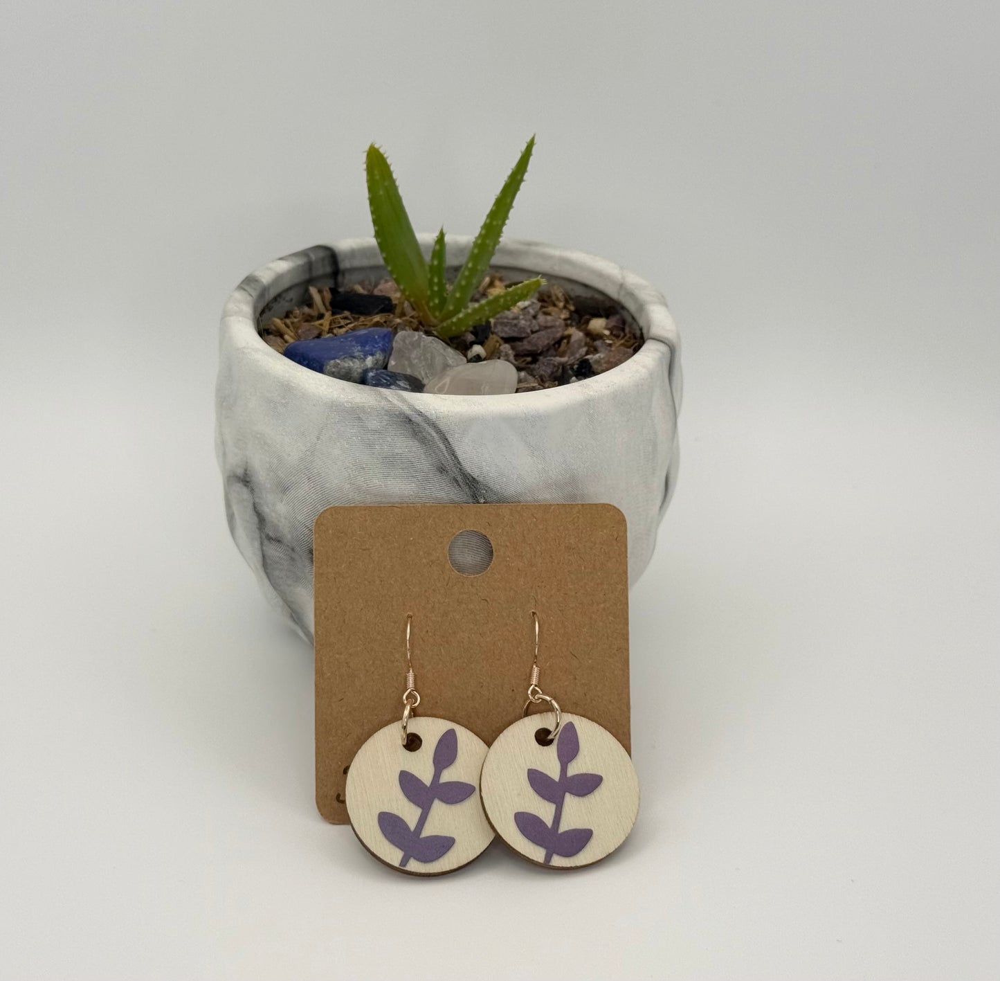 Handmade Botanical Wood Earrings | Minimalist Floral Statement Earrings