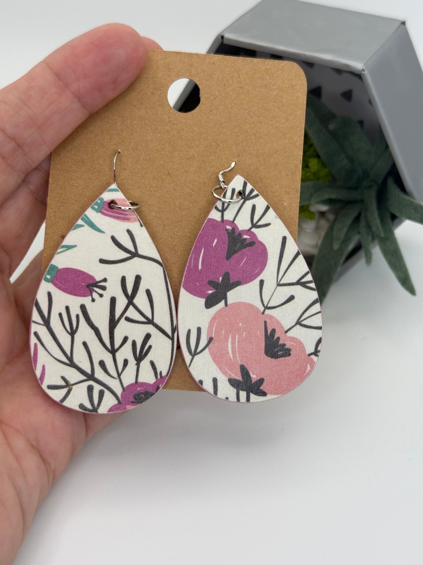 Wildflower Botanical Earrings | Double Sided Floral Teardrop Earrings