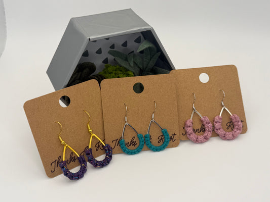 Mini Macramé Teardrop Earrings | Last Chance Collection