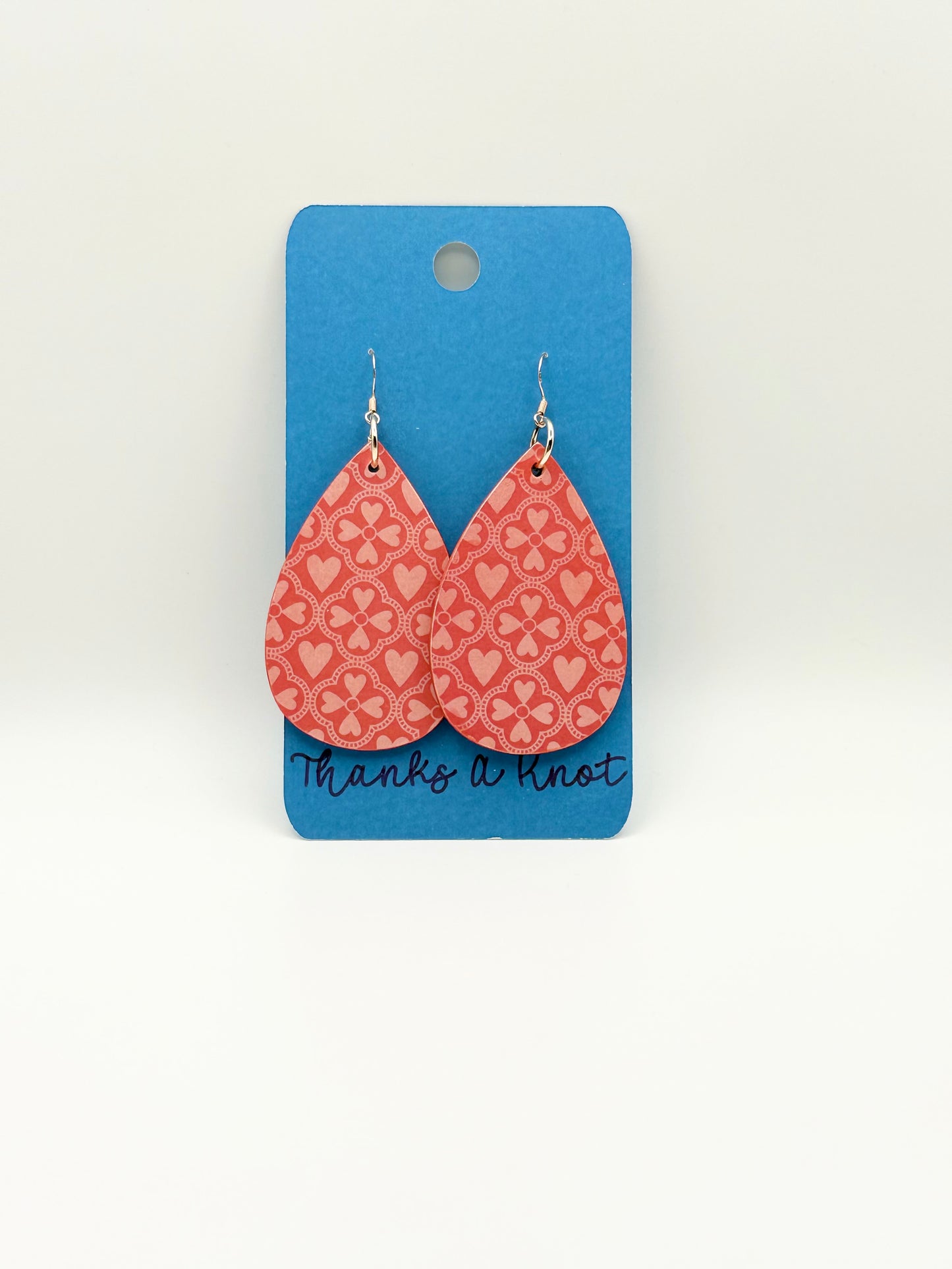 Wood and decoupage dangle earrings