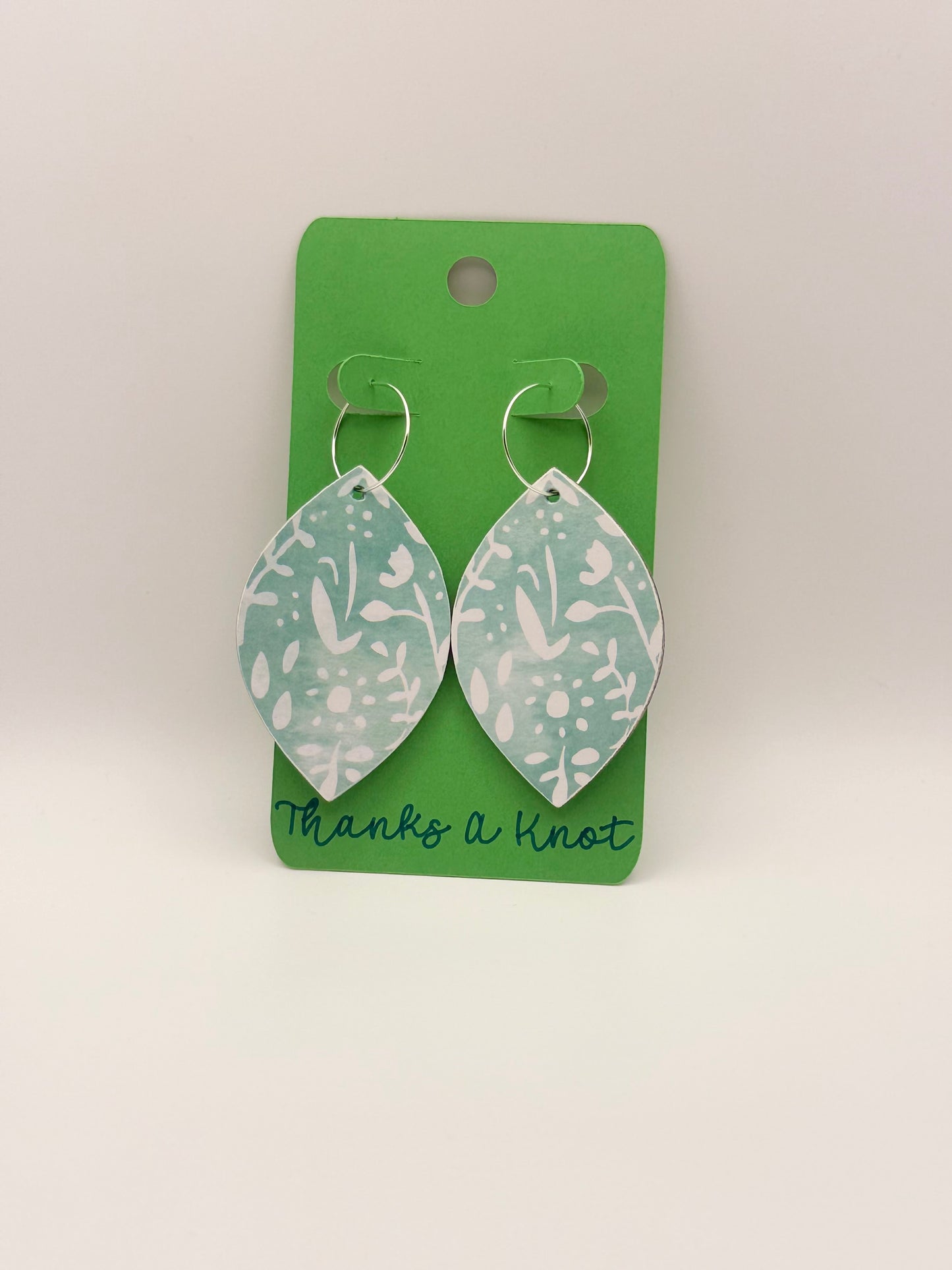 Wood and paper decoupage earrings