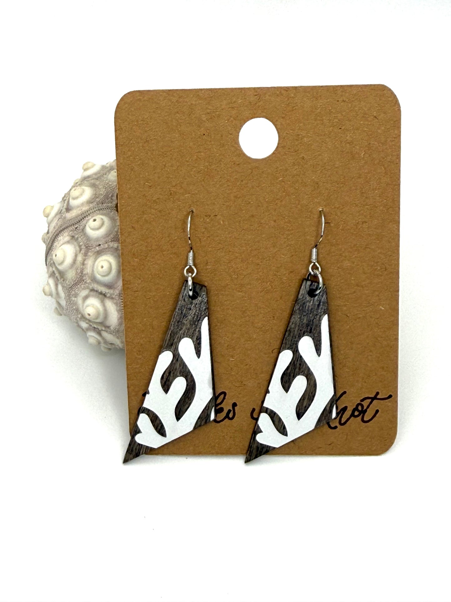 Almost Perfect – Driftwood Gray Coral Wood Earrings