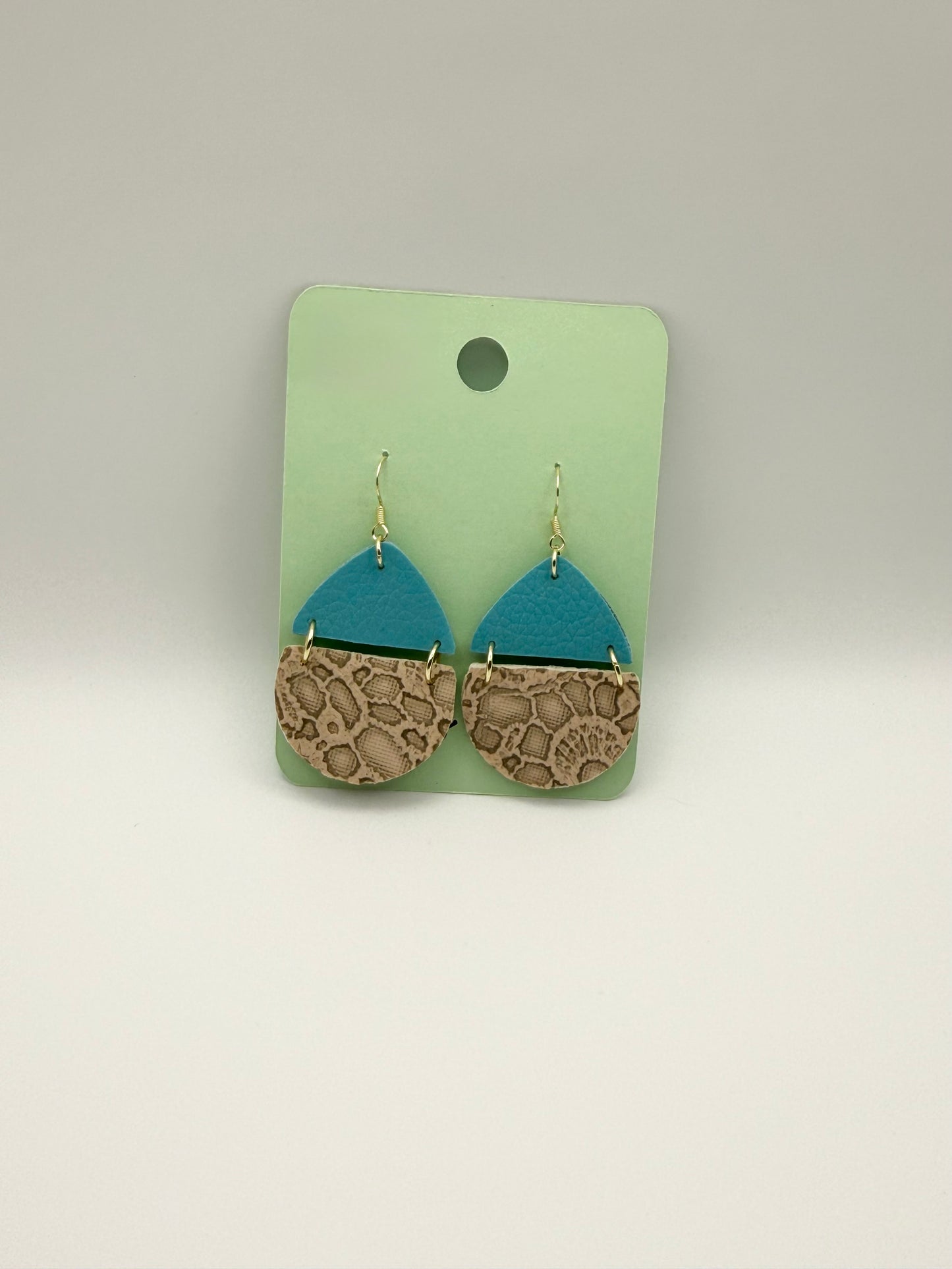 Faux leather dangle drop earrings