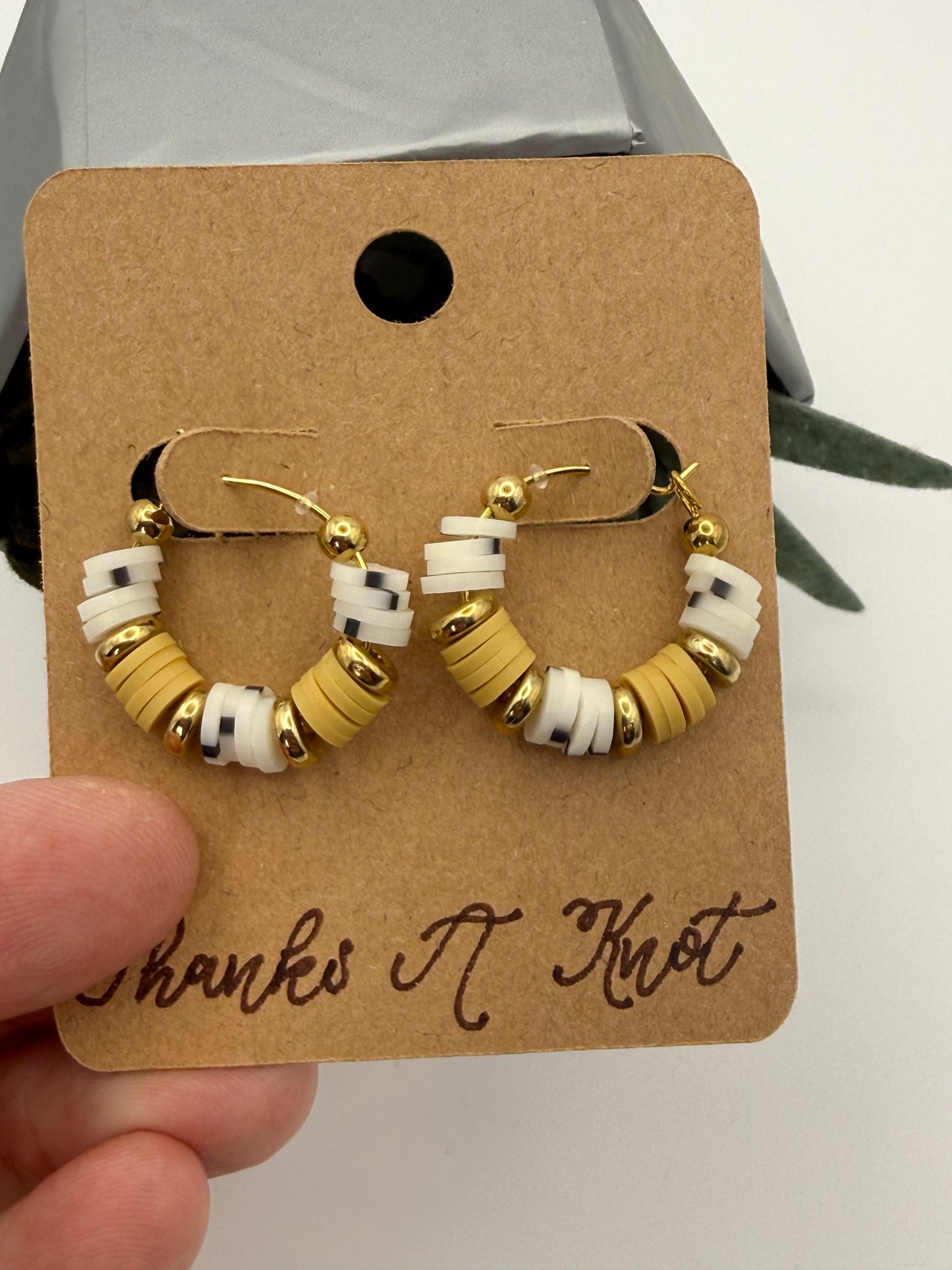 “Jersey Corn” Heishi Bead Hoops | Lightweight Beaded Earrings