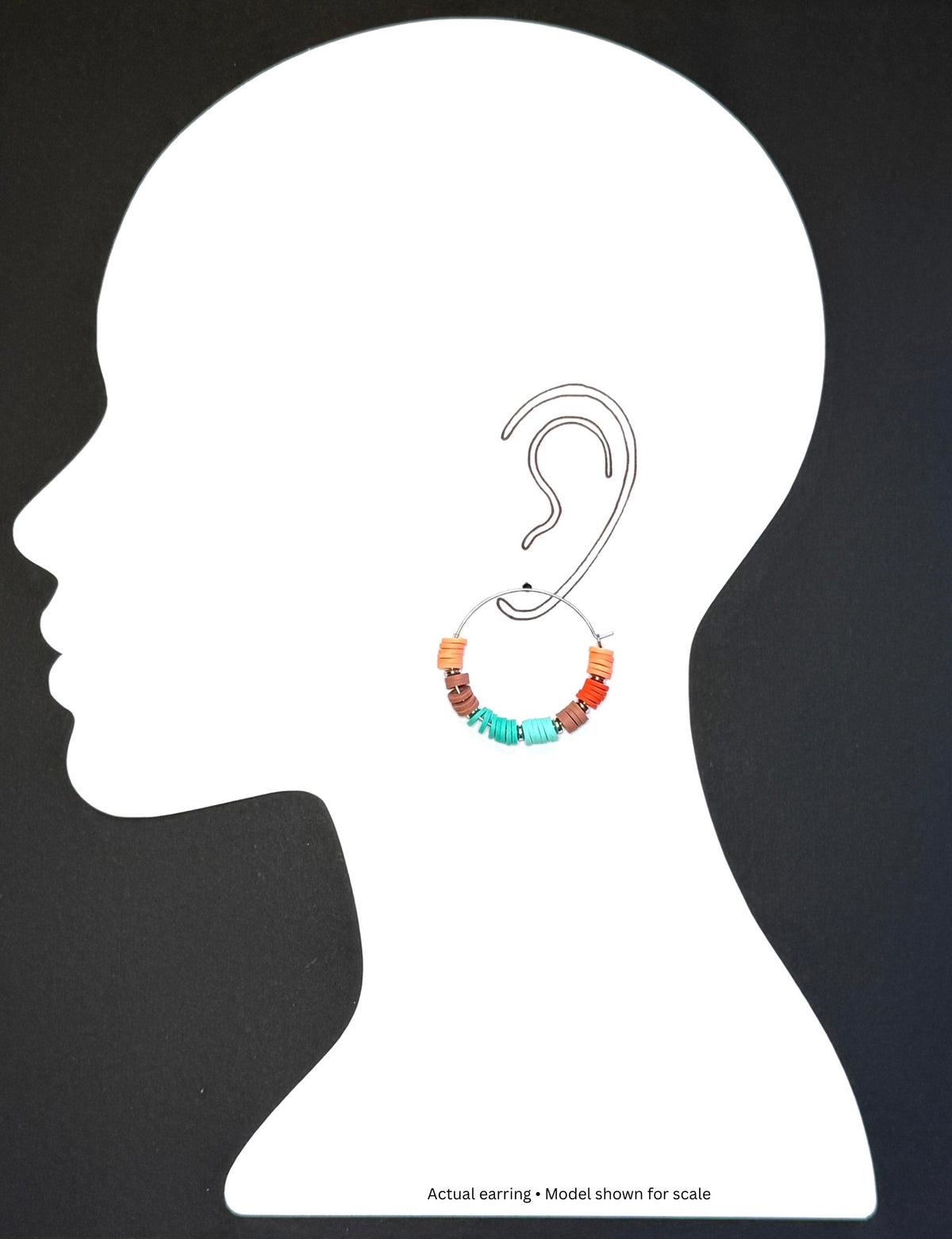 Desert Oasis Heishi Hoop Earrings | 35mm Stainless Steel