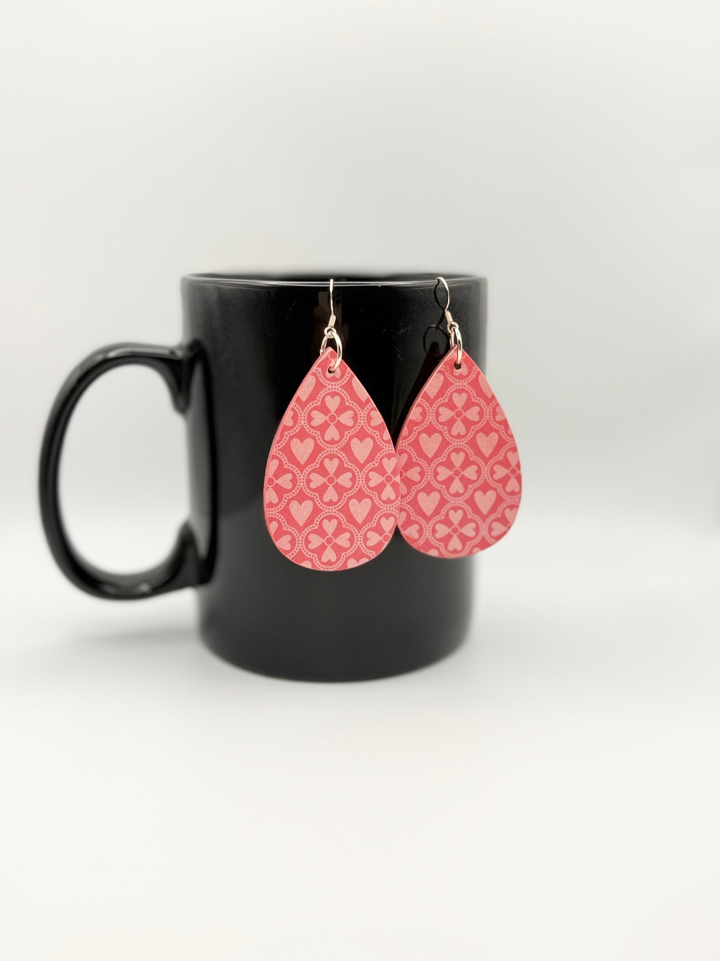 Wood and decoupage dangle earrings