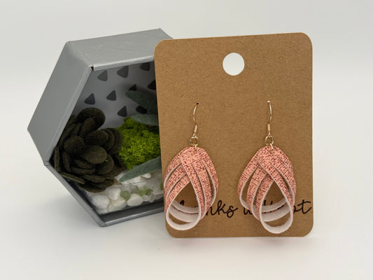 Folded Faux Leather Earrings | Handmade Rose Gold Statement Jewelry