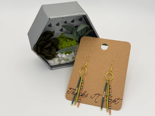 Hand-Beaded Fringe Earrings | Handmade Artisan Statement Jewelry