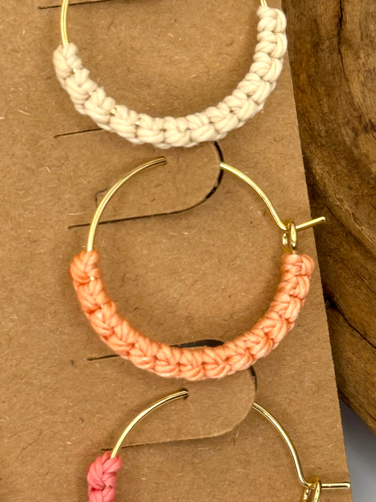 Sunset Mini Macrame-Style Hoops | 3-Pair Earring Set