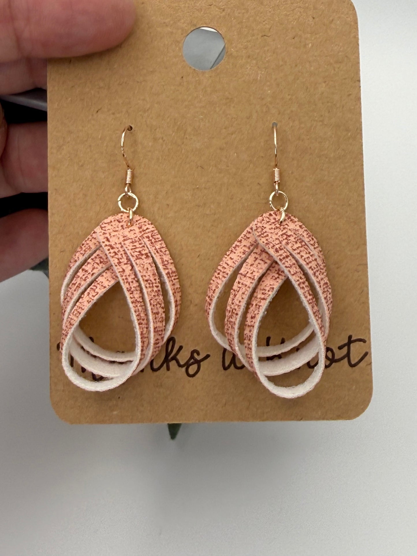 Folded Faux Leather Earrings | Handmade Rose Gold Statement Jewelry