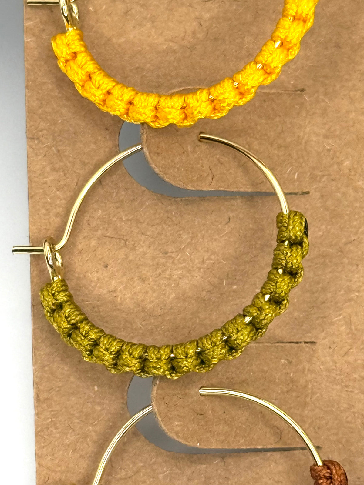 Autumn Harvest Mini Macrame-Style Hoops | 3-Pair Earring Set