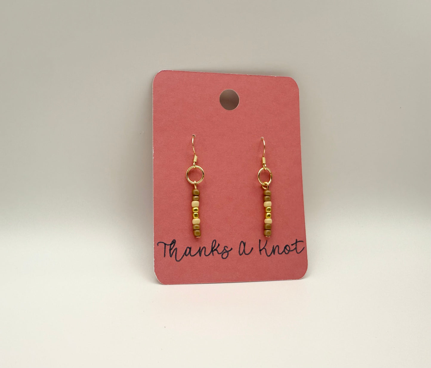 “Cappuccino” beaded dangle earrings