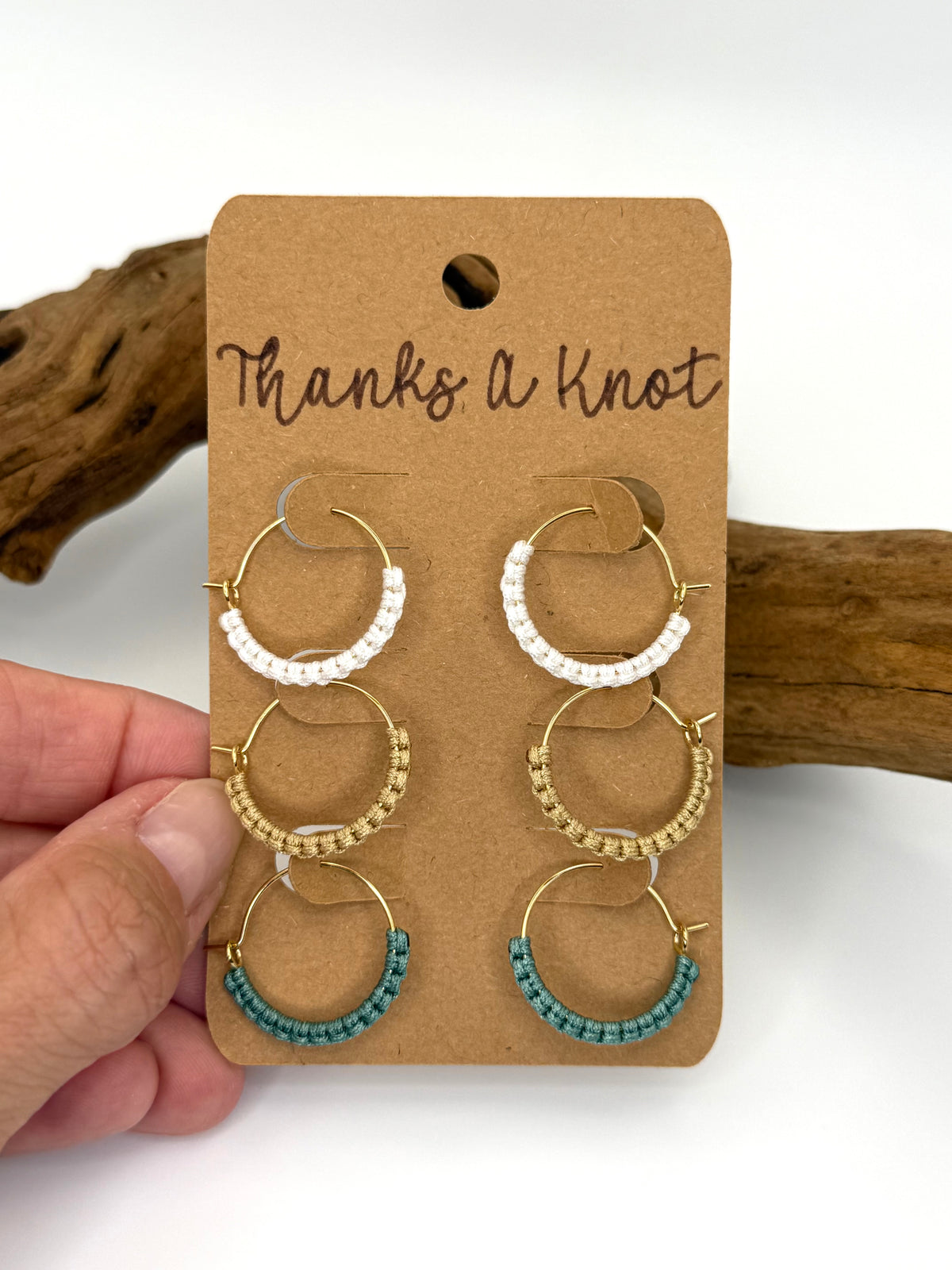 Coastal Mini Macrame-Style Hoops | 3-Pair Earring Set