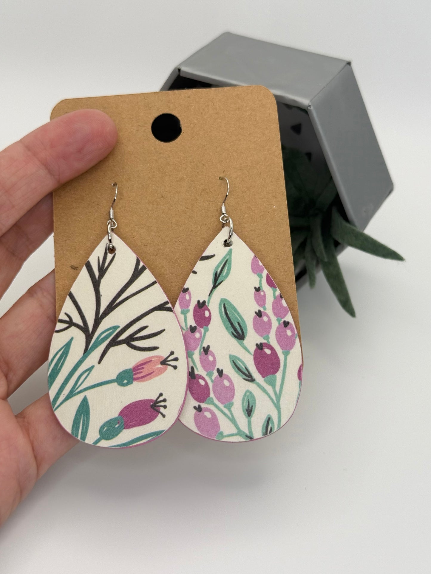 Wildflower Botanical Earrings | Double Sided Floral Teardrop Earrings